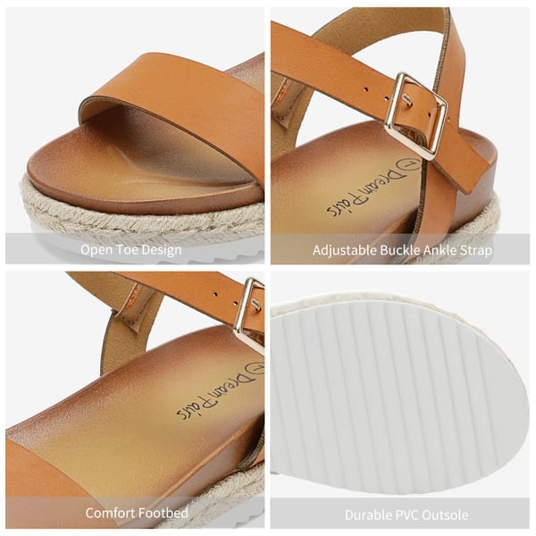 Espadrille Platform Sandals - TAN PU - 3